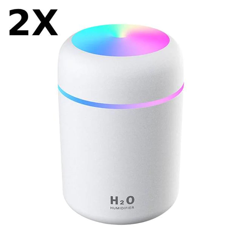 300Ml Mini Air Humidifier Ultrasonic Aroma Essential Oil Diffuser Auto Shut-Off USB Mist Sprayer Home Car Air Humidifier Light