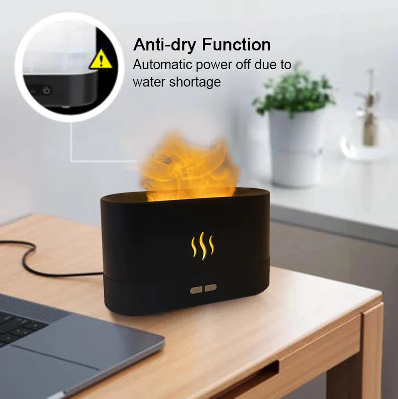 2022 New Flame Air Humidifier USB Aroma Diffuser Room Fragrance Mist Maker Essential Oil Difusors for Home Living Room Office